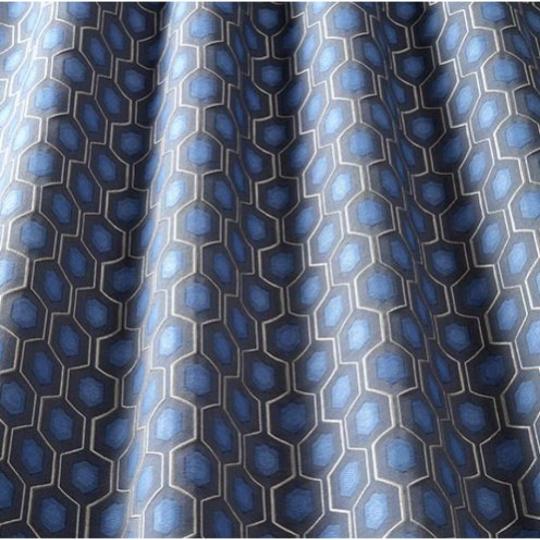 vintage art deso retro geometriai polieszter pamut szott fuggony kiegeszitok lakberendezes felujitas tesztil szovet klasszikus kek.JPG